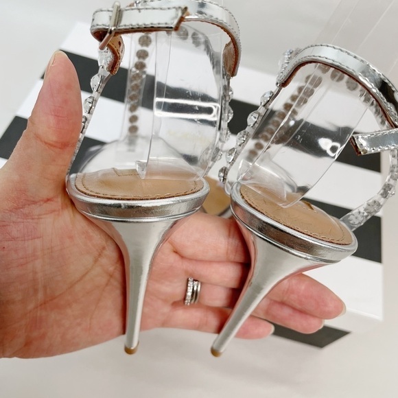 Aquazzura Shine 105 Embellished Crystal PVC Heels - Picture 10 of 11